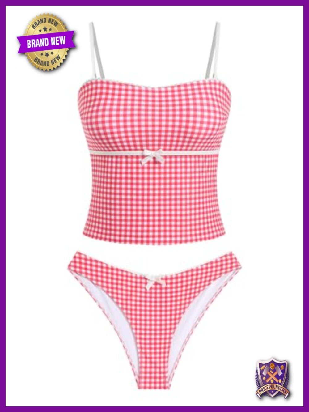 ZAFUL Tankini Set Bandeau Bow Swimsuits Two-Piece Bathing Suit